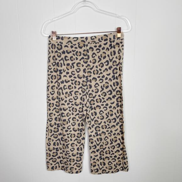 Honeydew Leopard Print Cropped Pajama Pants Cream Tan Small S Womens Animal - Picture 2 of 7